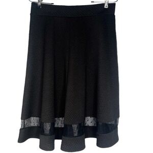 Faith and Joy Black‎ A-Line Mesh Insert Skirt Size Large